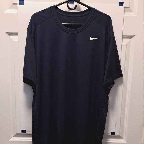 men's NIKE dri-fit T-SHIRT navy blue DRI-FIT - Picture 2 of 5
